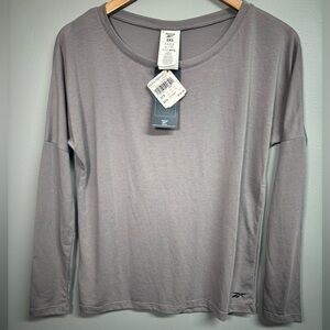 Reebok Women's Soft Gray Long Sleeve Tee